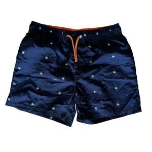 Destination Navy Pull On Drawstring European Boys  Swimming Shorts SZ L (11 )